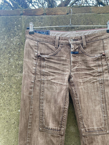 Marithe Francois Girbaud Brown Denim Trousers Size 10/12