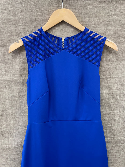Ted Baker Cobalt Blue Sleeveless Slim Fit Pencil Dress Size 1 UK 8