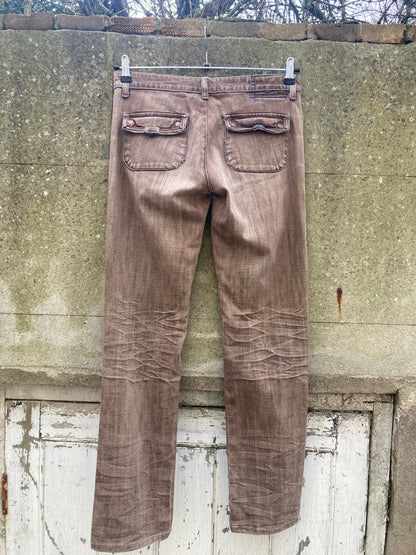 Marithe Francois Girbaud Brown Denim Trousers Size 10/12