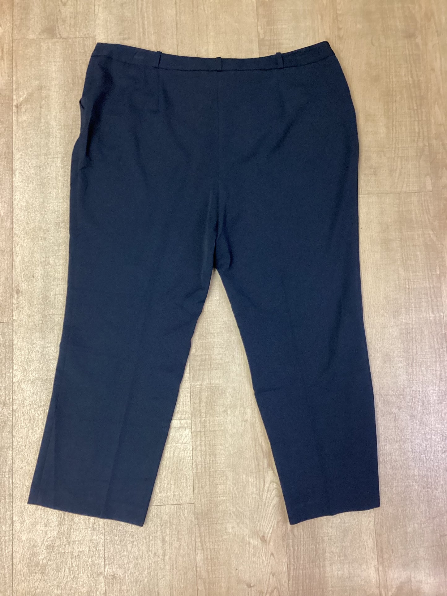 BNWT Artigiano Stretch Straight Leg Navy Blue Trousers Size 24