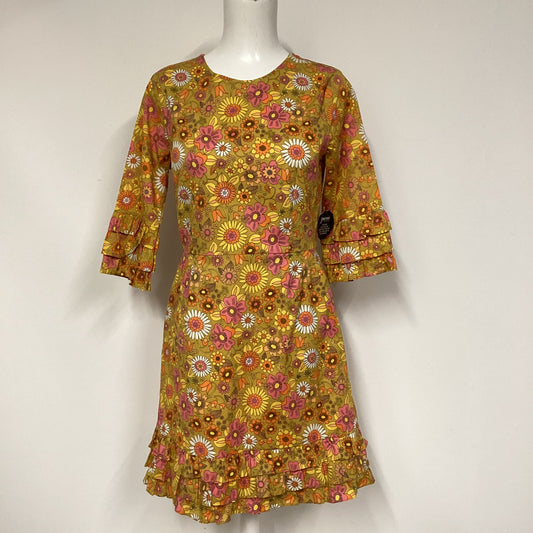 BNWT Joanie Caitlyn Oil Yellow Floral 70’s Dress Size 10