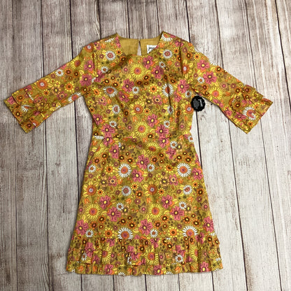 BNWT Joanie Caitlyn Oil Yellow Floral 70’s Dress Size 10