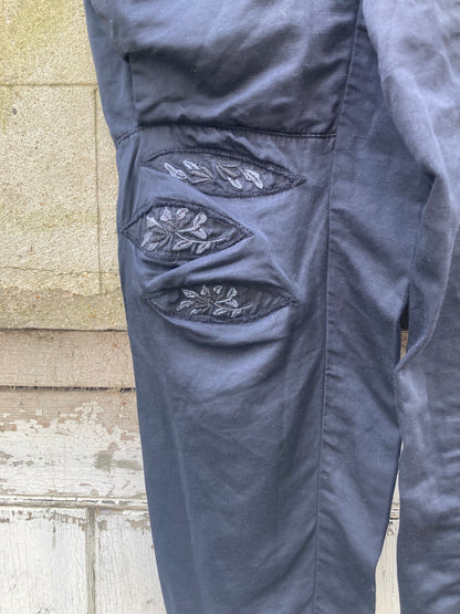 Marithe Francois Girbaud Black Cargo Trousers Size 10/12