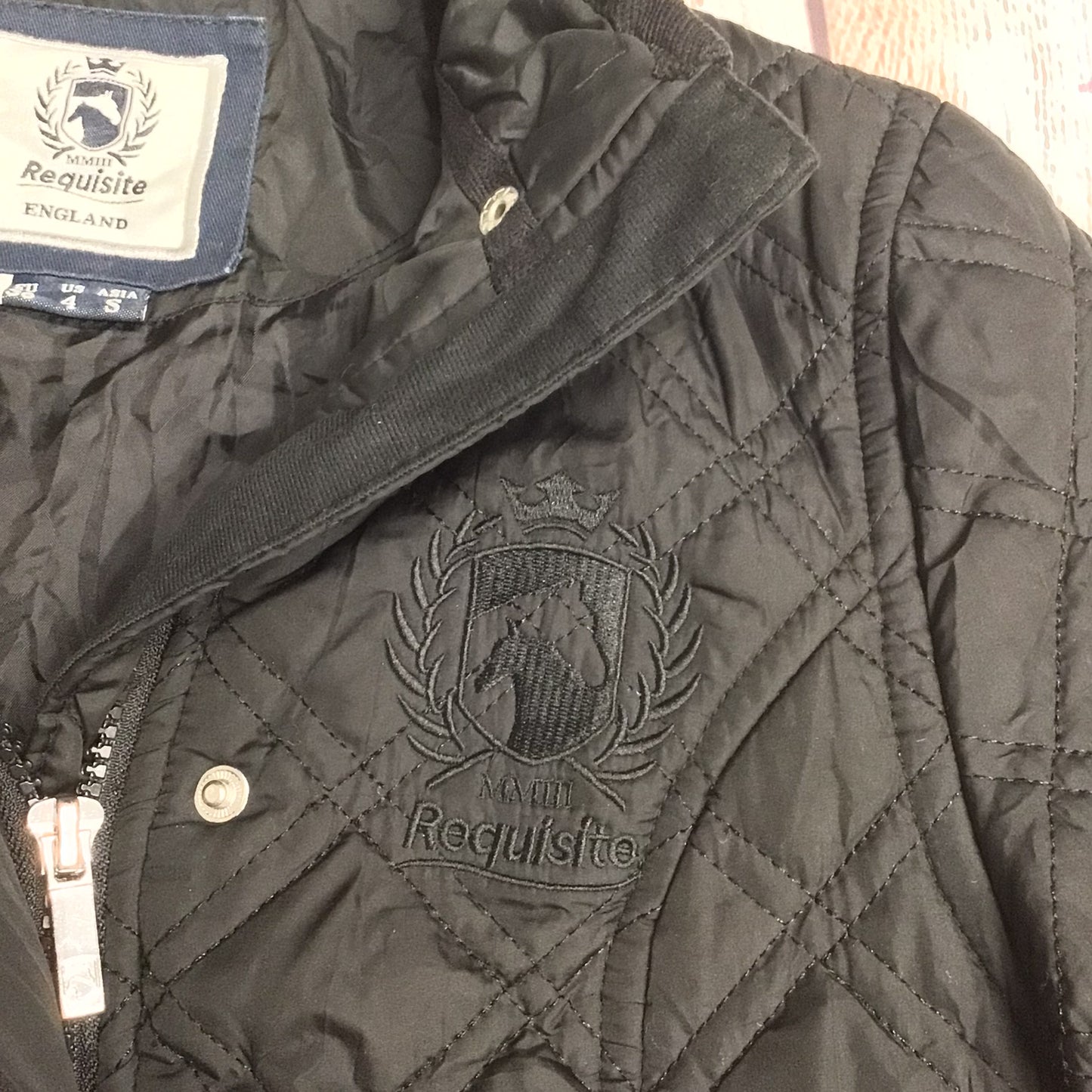 Requisite Black Quilted Jacket Size 8