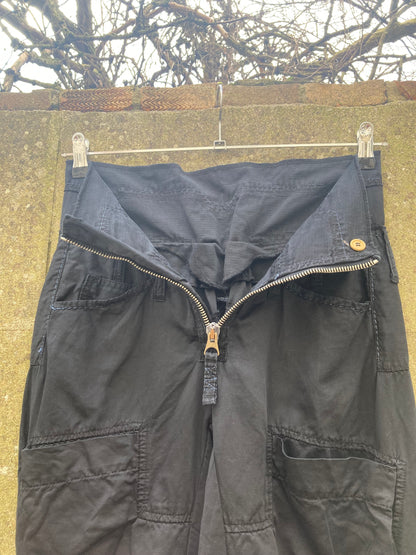 Marithe Francois Girbaud Black Cargo Trousers Size 10/12