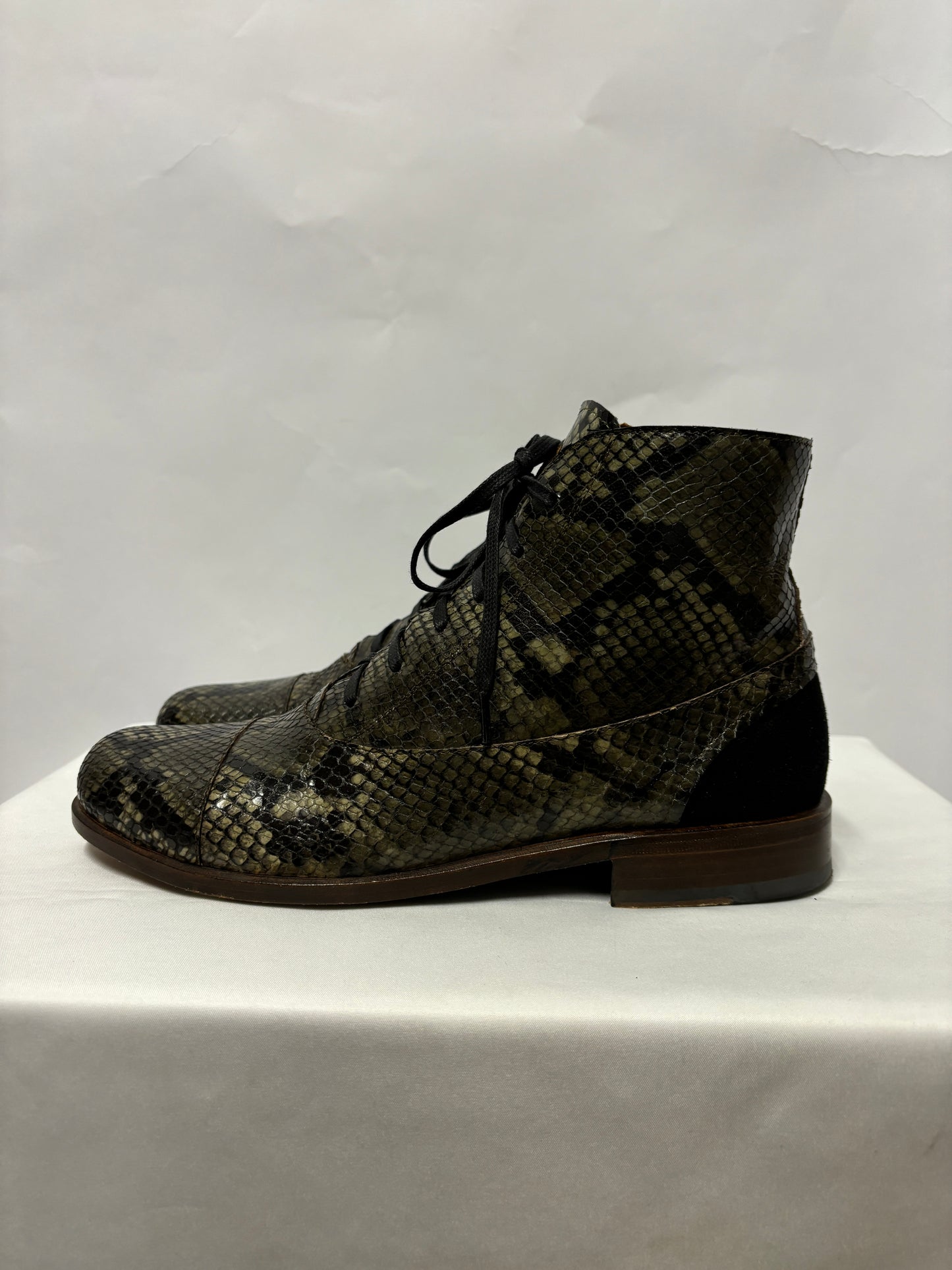 Chapter 2 Green and Black Snake Print Wren Boots 6