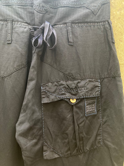 Marithe Francois Girbaud Black Cargo Trousers Size 10/12