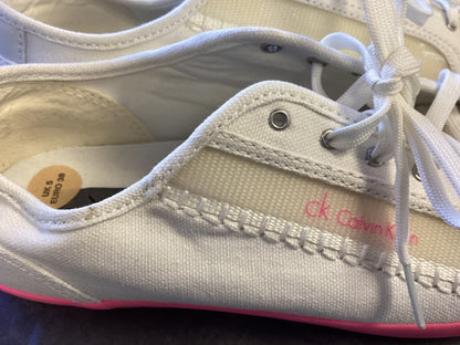 Calvin Klein Retro Low Women’s White & Pink Sneakers Size 5