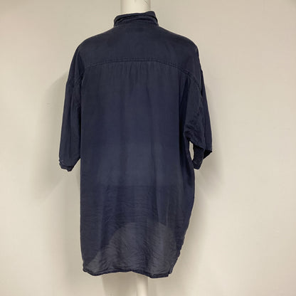 C&A Blue 100% Silk Shirt Vintage Size L