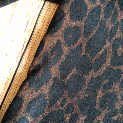 Hush Brown Animal Print Half Button Up Blouse Size 6 UK