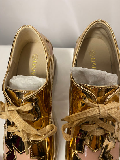 Daiyaer Pink and Gold Patent Chunky Platform Shoes 5
