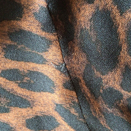 Hush Brown Animal Print Half Button Up Blouse Size 6 UK