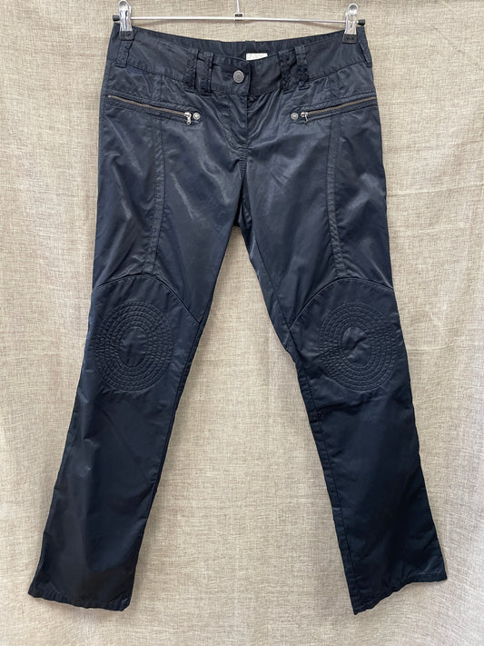 Calvin Klein CK Jeans Black Shiny Finish Stitch Detail Low Rise Trousers Size 30 UK 12
