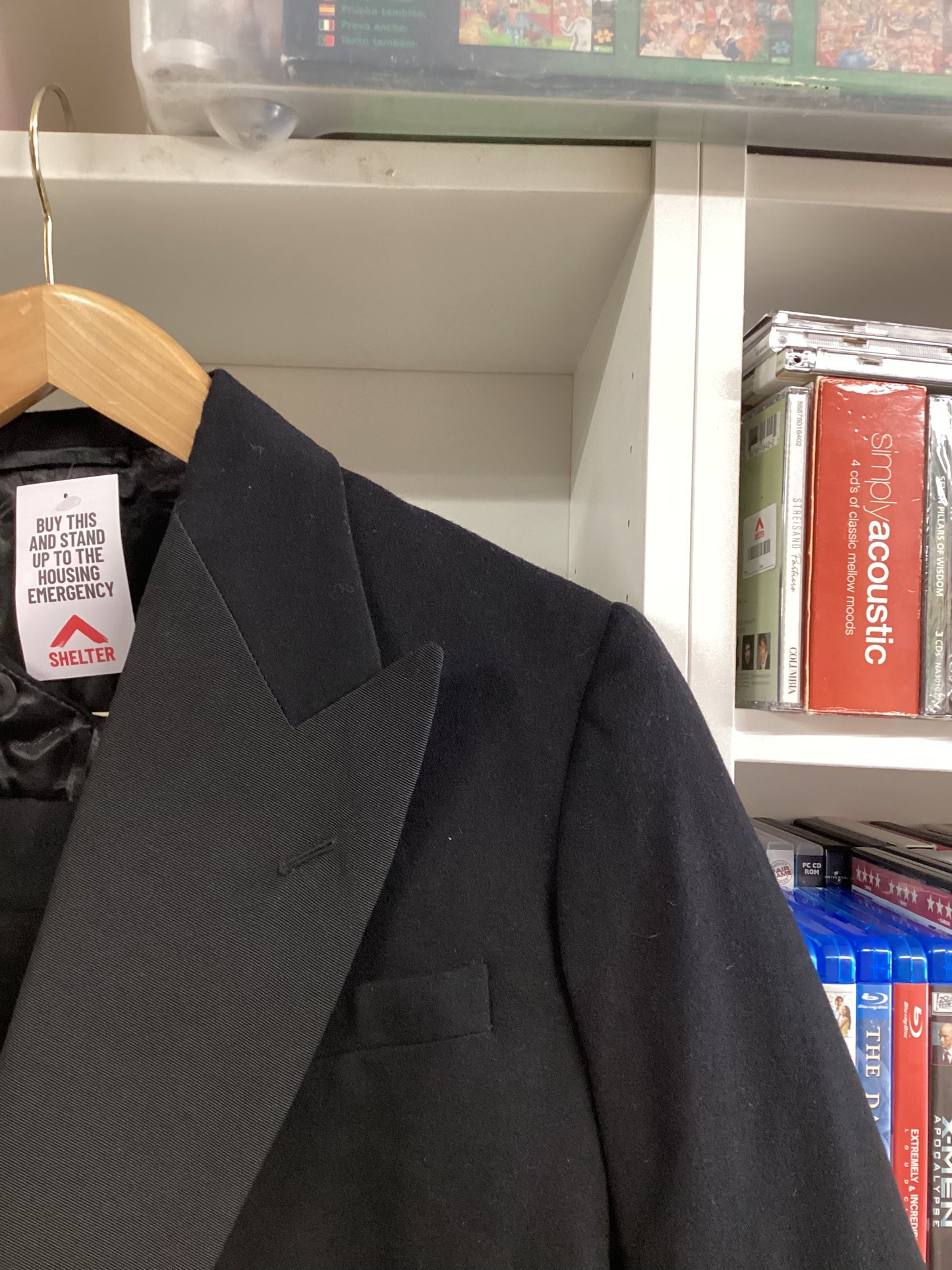 1950s Black 2 Piece Dinner Suit Jacket 40" Trousers 36"