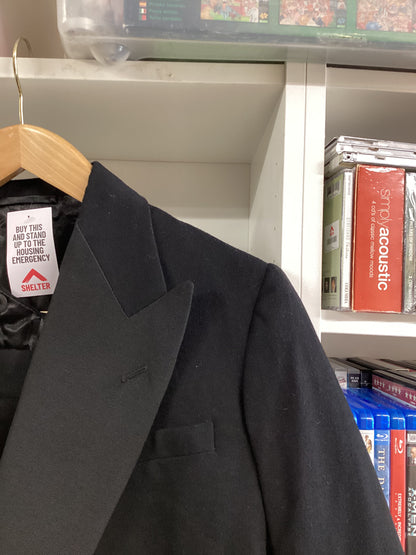 1950s Black 2 Piece Dinner Suit Jacket 40" Trousers 36"
