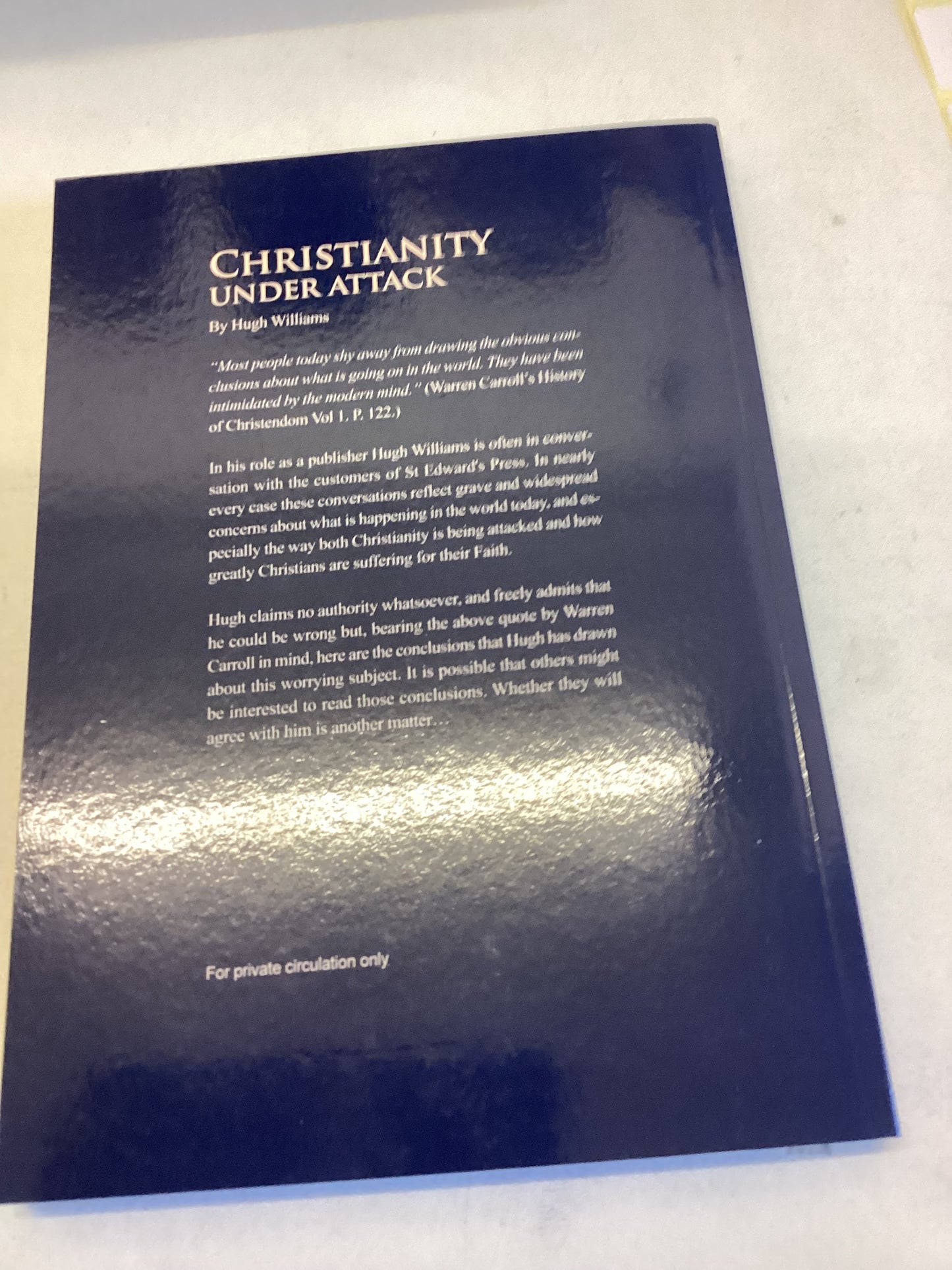 Christianity Under Attack Hugh Williams Signed