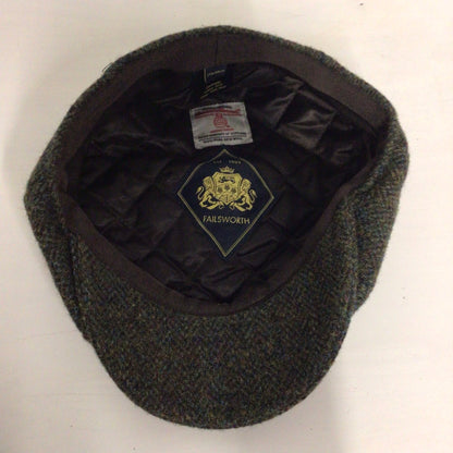 Failsworth Carloway Green Harris Tweed 100% Wool Flat Cap Size 7 1/8 inch (58cm)