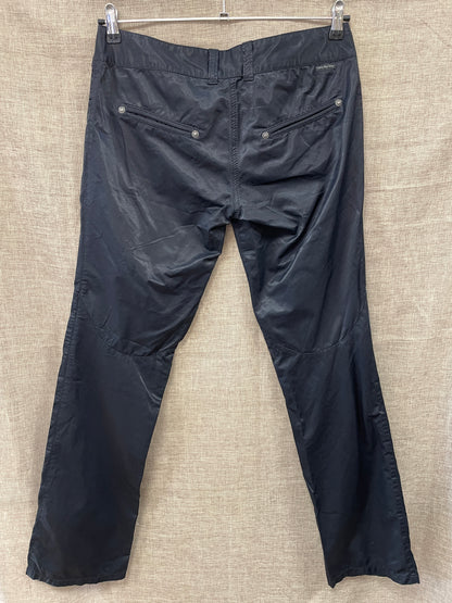 Calvin Klein CK Jeans Black Shiny Finish Stitch Detail Low Rise Trousers Size 30 UK 12