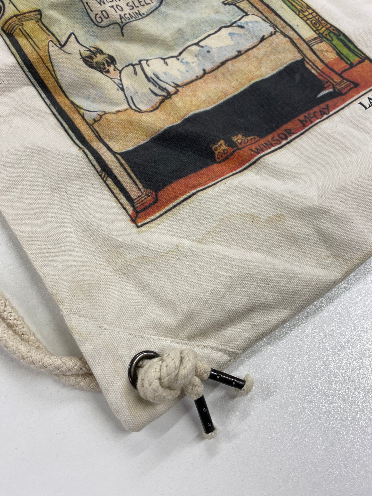 Lanvin x Winsor McCay Cream Cotton Recycled Drawstring Gym Bag