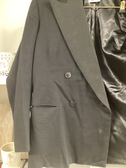 1950s Black 2 Piece Dinner Suit Jacket 40" Trousers 36"