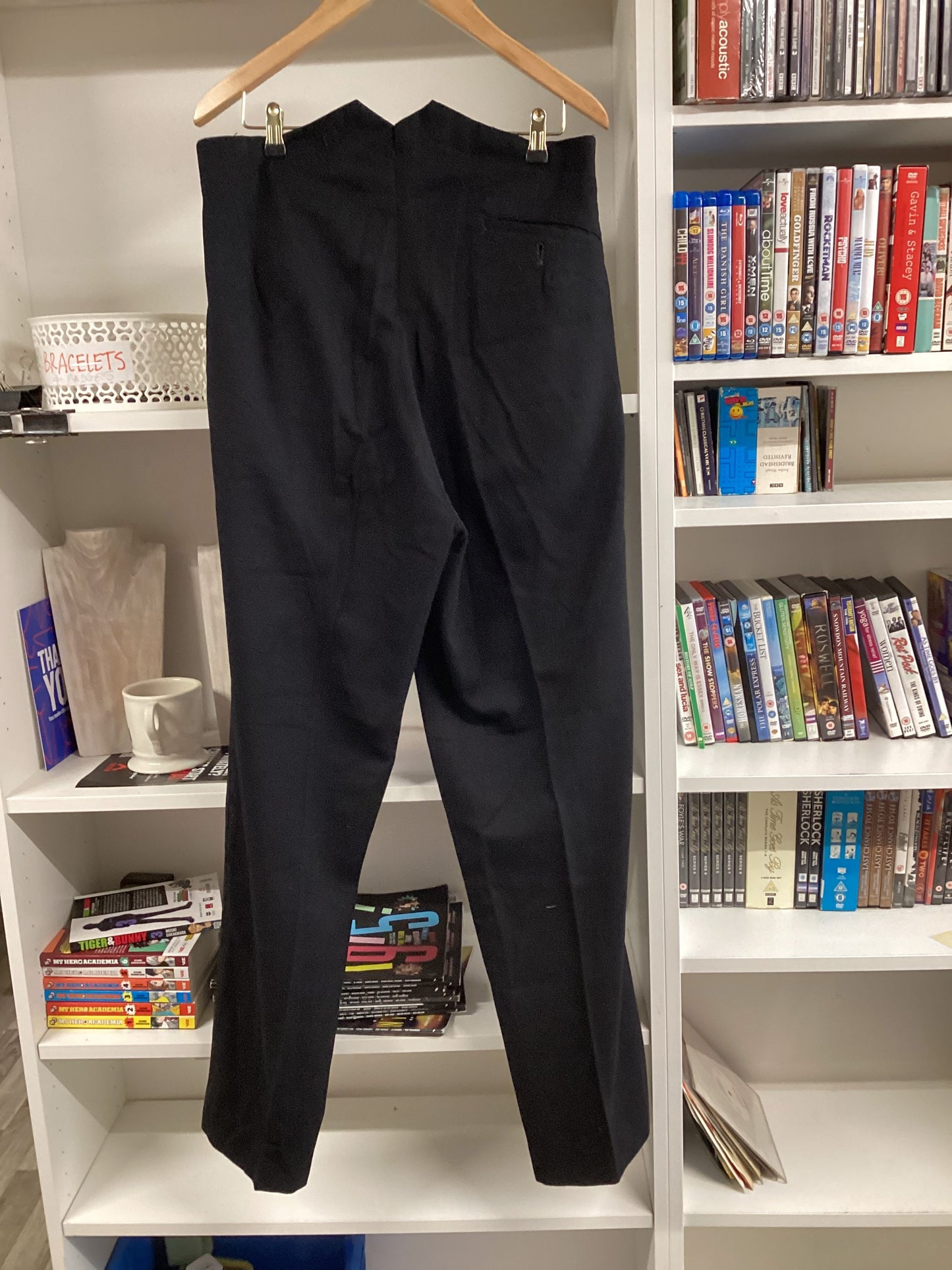 1950s Black 2 Piece Dinner Suit Jacket 40" Trousers 36"