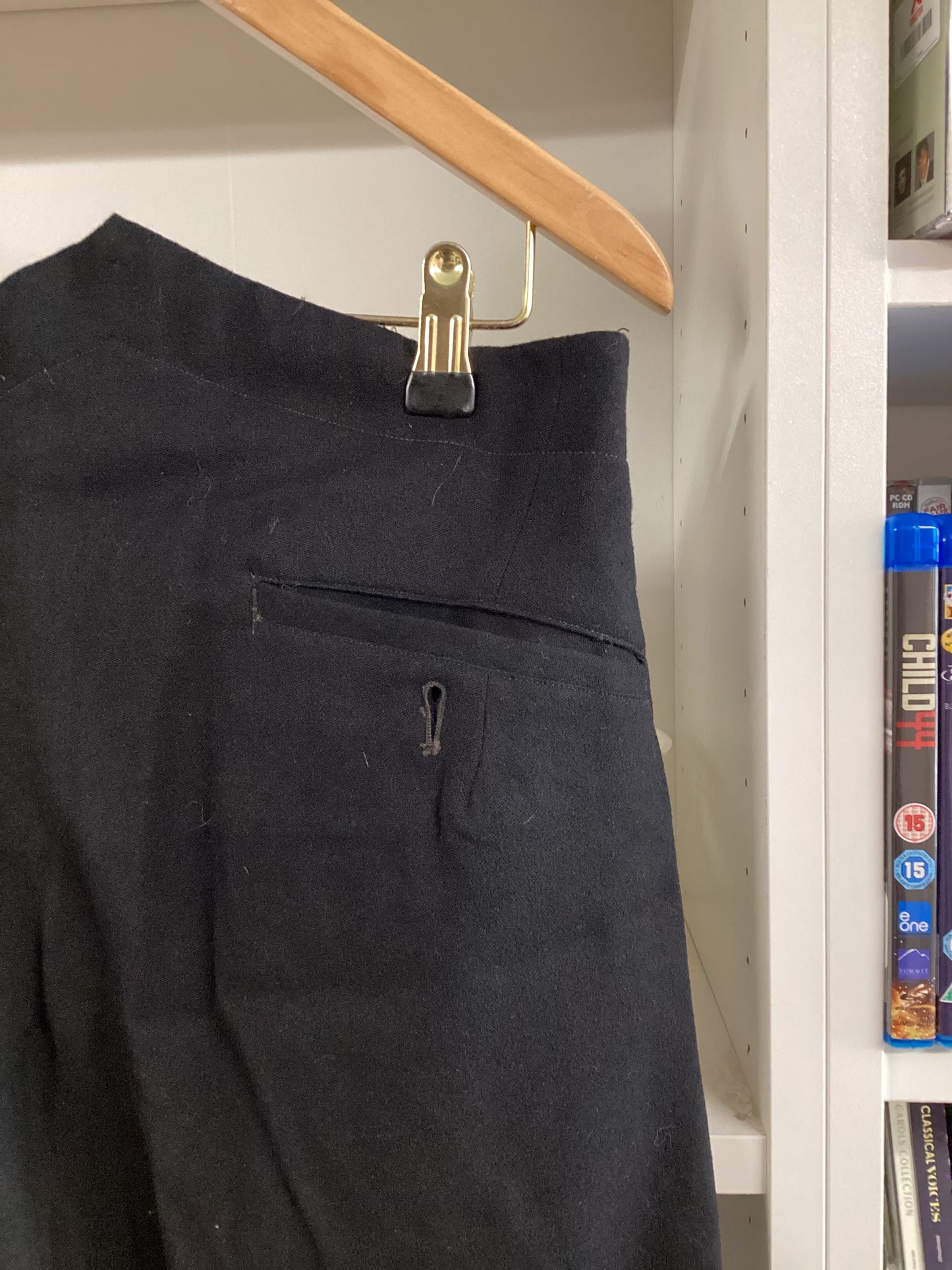 1950s Black 2 Piece Dinner Suit Jacket 40" Trousers 36"