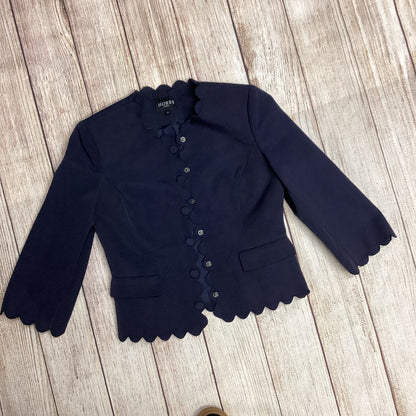 Hobbs Navy Blue Scalloped Short Jacket Size 8