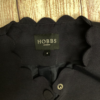 Hobbs Navy Blue Scalloped Short Jacket Size 8