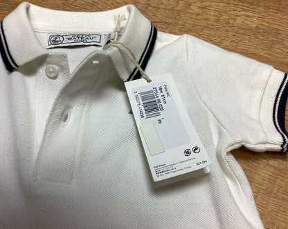 BNWT Petit Bateau White Polo Shirt Size 18 months 81cm