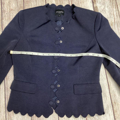 Hobbs Navy Blue Scalloped Short Jacket Size 8