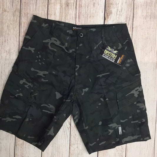 BNWT Kombat Tactical ACU Black Camo Shorts Size S