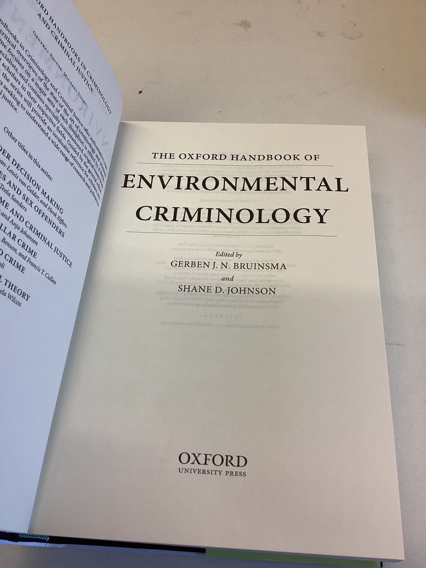The Oxford Handbook of Environmental Criminology
