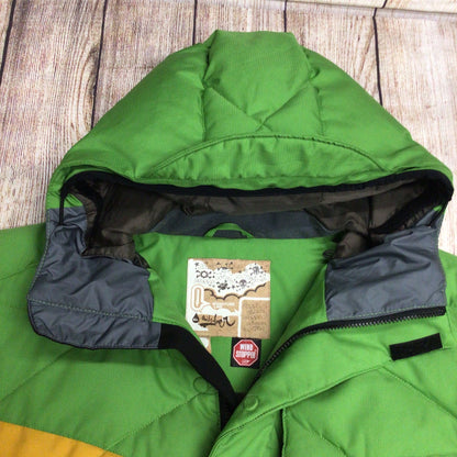 Quiksilver Candide Green, Yellow, Black 80% Down Ski Jacket Size L