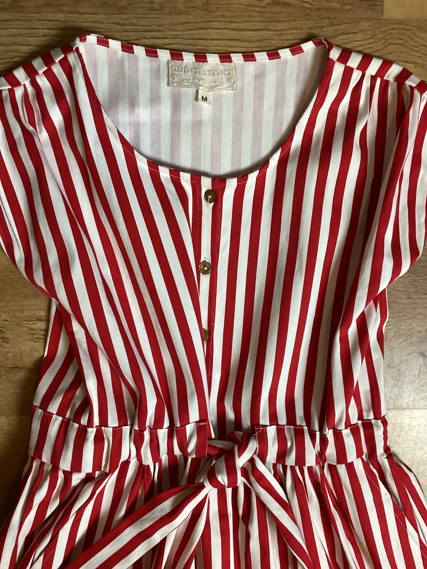 Quintessence Red and White Stripe Dress with Pockets Size M