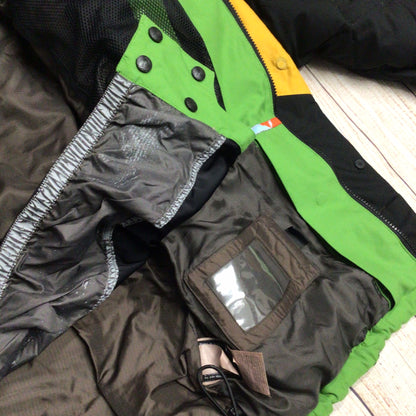 Quiksilver Candide Green, Yellow, Black 80% Down Ski Jacket Size L