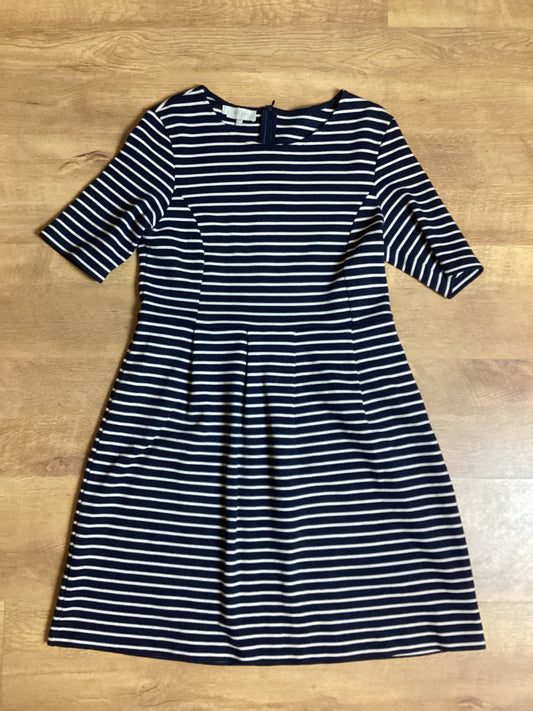 Hobbs Cotton Navy Striped Dress Size 14