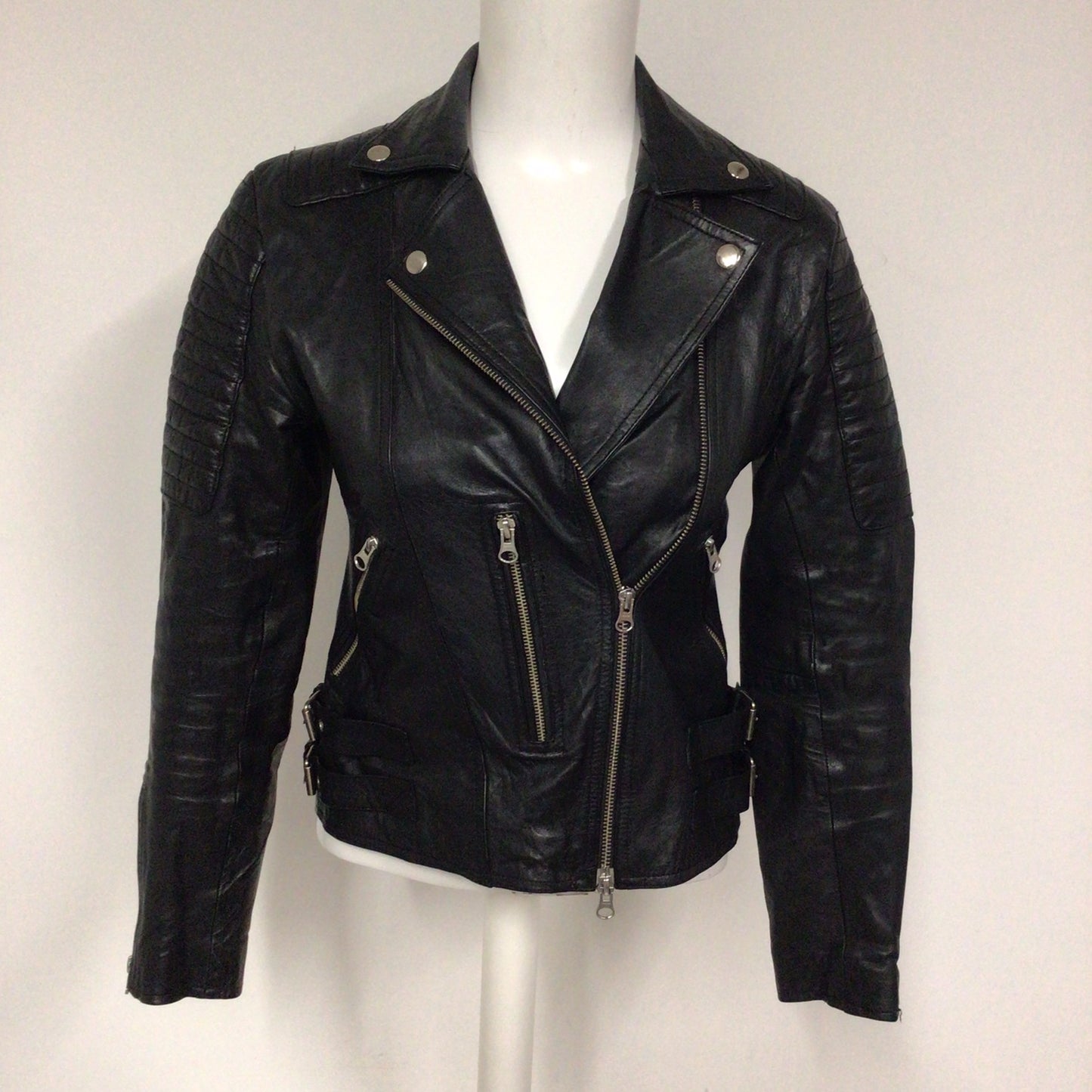 Ledr London Black Leather Jacket w/Silk Lining Size M