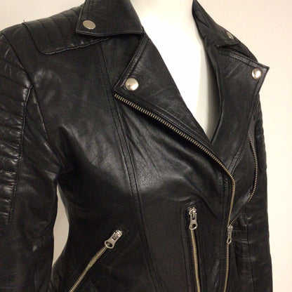 Ledr London Black Leather Jacket w/Silk Lining Size M