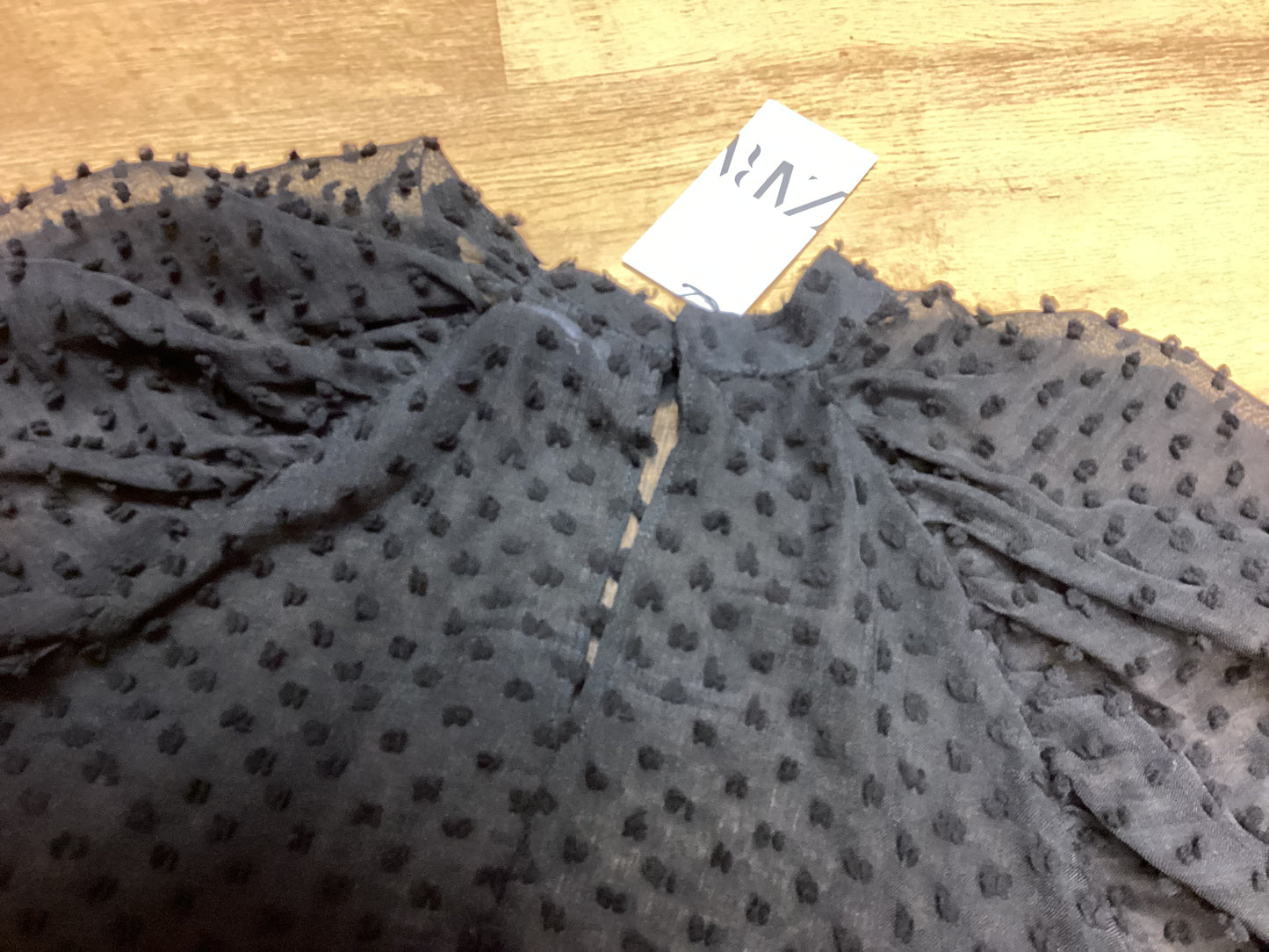 BNWT Zara Black Polka Dot Puff Sleeve Blouse RRP £22 Size L