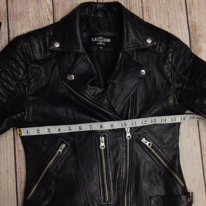 Ledr London Black Leather Jacket w/Silk Lining Size M