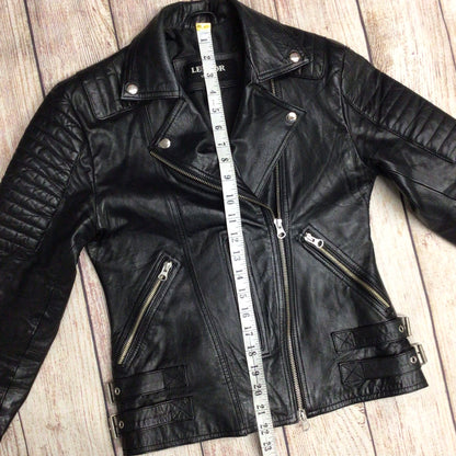 Ledr London Black Leather Jacket w/Silk Lining Size M