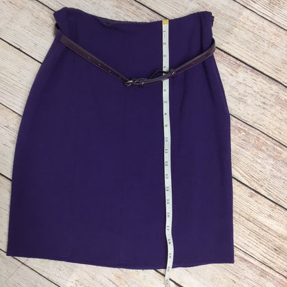 Moschino Purple Skirt w/Belt 85% Wool Size 10