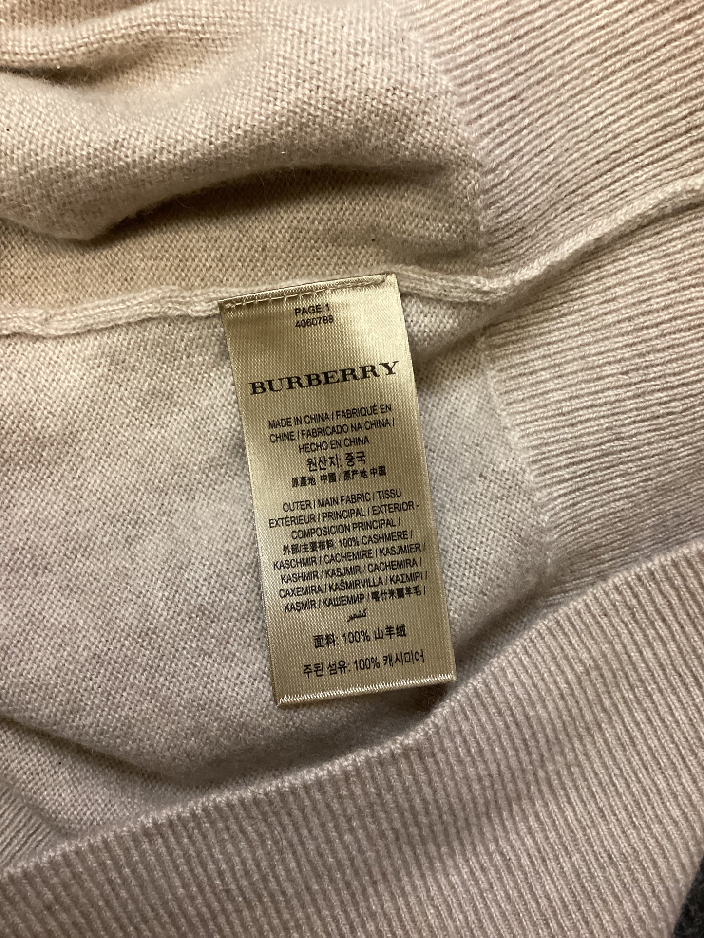 Burberry Beige Cashmere Jumper size S