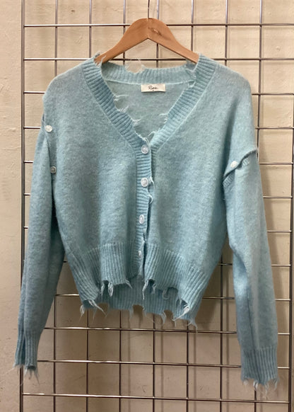 Rumia Light Blue Wool Blend Cardigan size S