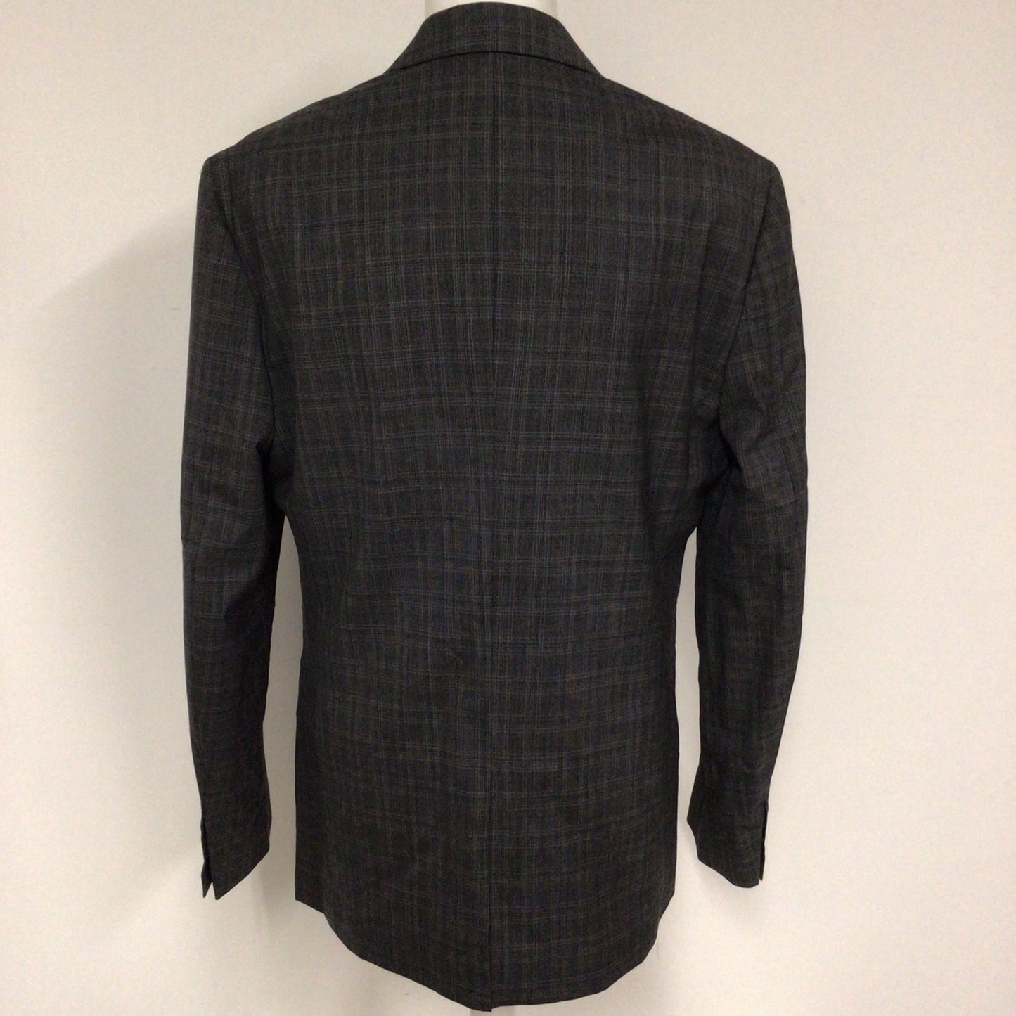 AllSaints Charcoal Grey Check Print Wool Blend Thin Blazer Jacket Size Ch40" (approx.)