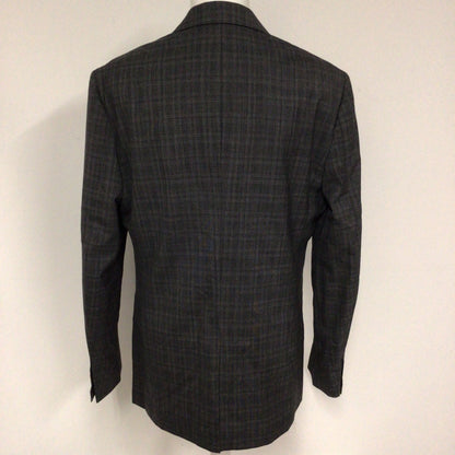 AllSaints Charcoal Grey Check Print Wool Blend Thin Blazer Jacket Size Ch40" (approx.)