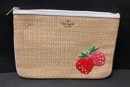 Kate Spade Picnic In The Park Strawberry Straw Lined Zip Pouch