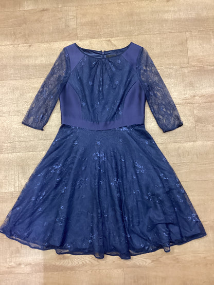 Coast Blue Silk Blend Dress w/Lace Size 14