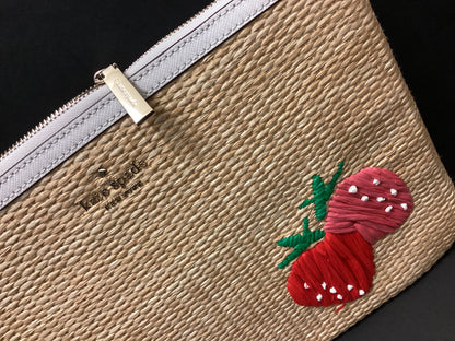 Kate Spade Picnic In The Park Strawberry Straw Lined Zip Pouch