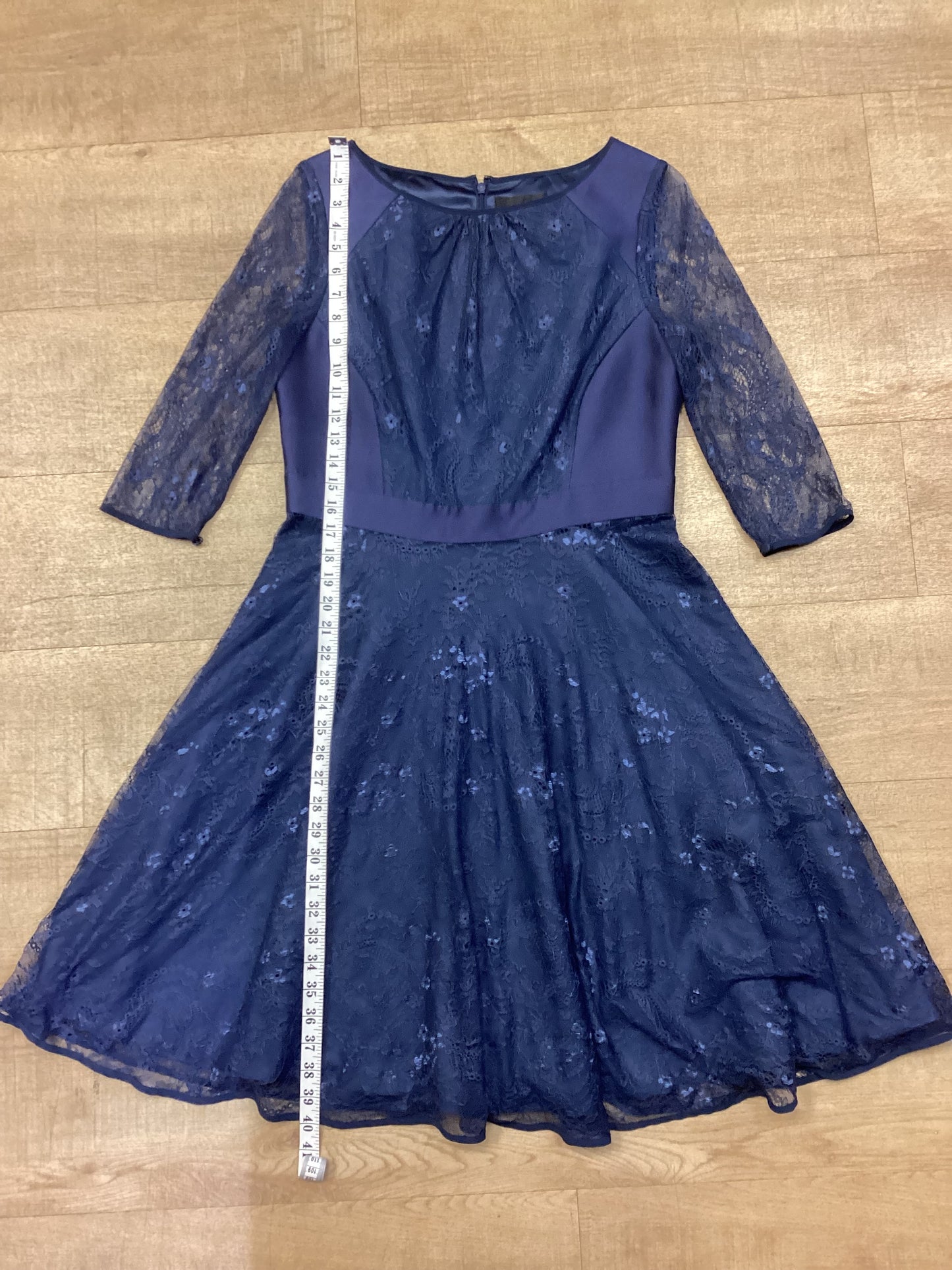 Coast Blue Silk Blend Dress w/Lace Size 14